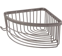 Мыльница металлическая угловая настенная RavSlezak, цвет серый металлик крацованный COA0801MGK