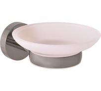 Мыльница стеклянная настенная RavSlezak, серый металлик крацованный COA0300MGK