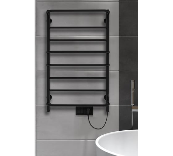Электрический полотенцесушитель INDIGO Europe Lux б/п (electro) 80/40 (таймер, скр.монтаж, унив.подкл.R/L, черный муар LELLE80-40BRRt