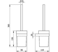 Ёршик туалетный настенный Nofer CORINTO глянцевый нерж. сталь/стекло 16937.B