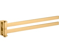 Полотенцедержатель настенный двойной, поворотный RavSlezak, золотистый крацованный NLA0602ZK