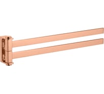 Полотенцедержатель настенный двойной, поворотный RavSlezak, розовый золотистый глянцевый NLA0602ZRL