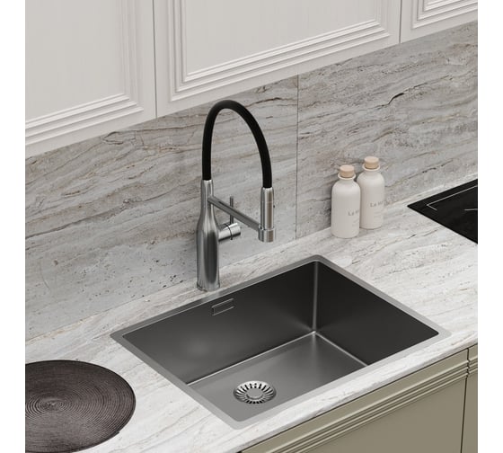 Смеситель для кухни Sancos Pride с гибким изливом, цвет нержавеющая сталь SC4011BNG