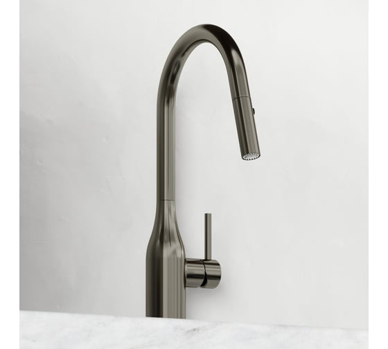Смеситель для кухни Sancos Grand с вытяжным изливом, цвет вороненая сталь SC4002GG