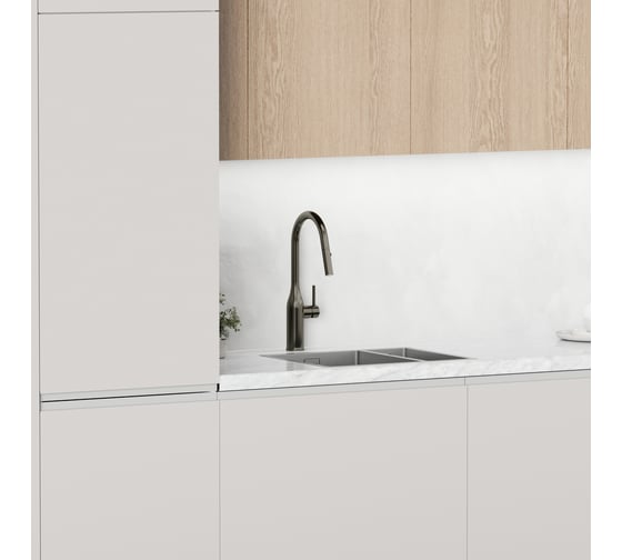 Смеситель для кухни Sancos Grand с вытяжным изливом, цвет вороненая сталь SC4002GG