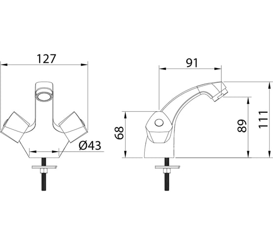 Смеситель для умывальника Milardo Tring TRISB01M01