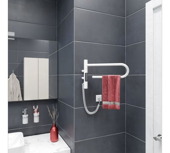 Полотенцесушитель электрический VINCEA 39x25, белый, таймер VTD-1P1WE