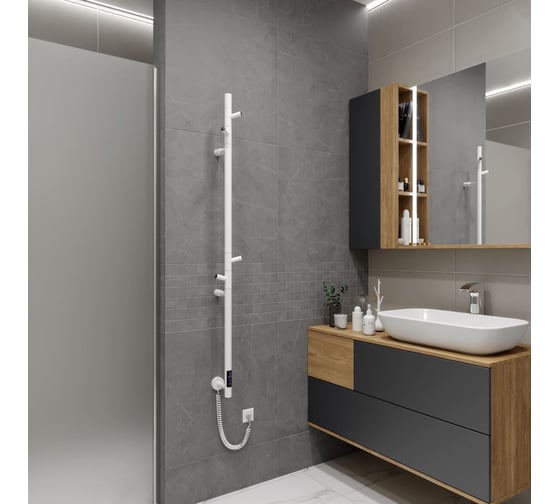 Полотенцесушитель электрический VINCEA 15x140, белый, таймер VTD-1DWE