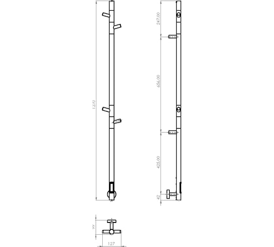 Полотенцесушитель электрический VINCEA 15x140, белый, таймер VTD-1DWE
