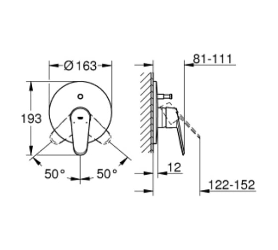 Однорычажный смеситель для ванны Grohe Eurodisc Cosmopolitan19548LS2