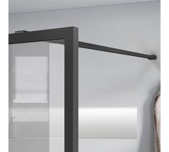 Душевая перегородка VINCEA Walk-In, 1000x2000, вороненая сталь, стекло прозрачное/рифленое VSW-1HC100CFGM
