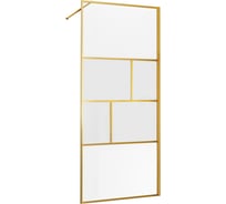 Душевая перегородка VINCEA Walk-In, 1200x2000, брашированное золото, стекло прозрачное/рифленое VSW-1HC120CFBG