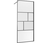 Душевая перегородка VINCEA Walk-In, 800x2000, вороненая сталь, стекло прозрачное/рифленое VSW-1HC800CFGM
