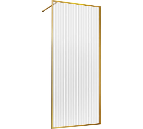 Душевая перегородка VINCEA Walk-In, 1000x2000, брашированное золото, стекло рифленое VSW-1HP100FLBG 1