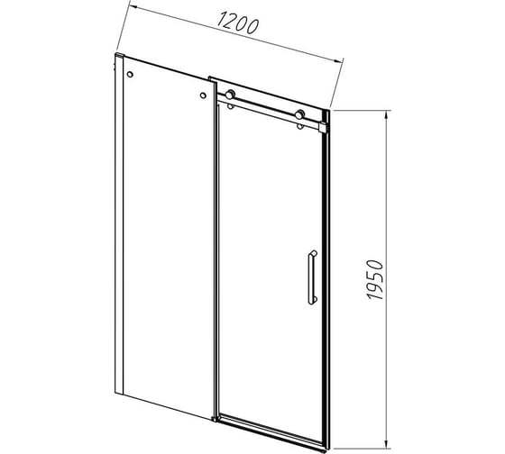 Душевая дверь VINCEA Como-N, 1200, черный, стекло прозрачное VDS-4CN120CLB