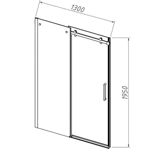 Душевая дверь VINCEA Como-N, 1300, черный, стекло прозрачное VDS-4CN130CLB