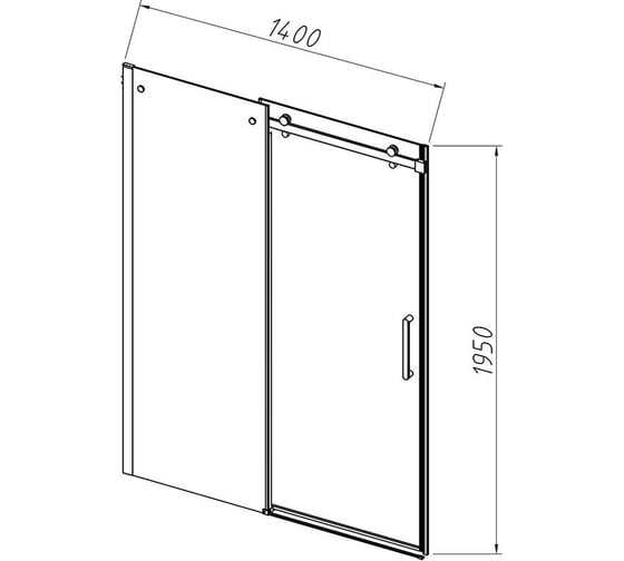 Душевая дверь VINCEA Como-N, 1400, черный, стекло прозрачное VDS-4CN140CLB