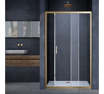 Душевая дверь VINCEA Alpha, 1200, брашированное золото, стекло прозрачное VDS-3AL120CLG