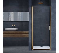 Душевая дверь VINCEA Alpha брашированное золото, стекло прозрачное VDP-3AL700CLG