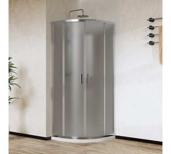 Душевой уголок VINCEA City, 800x800, хром, стекло текстурное VSQ-5CT800MT