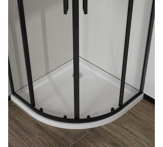 Душевой уголок VINCEA City, 900x900, черный матовый, стекло прозрачное VSQ-5CT900CLB