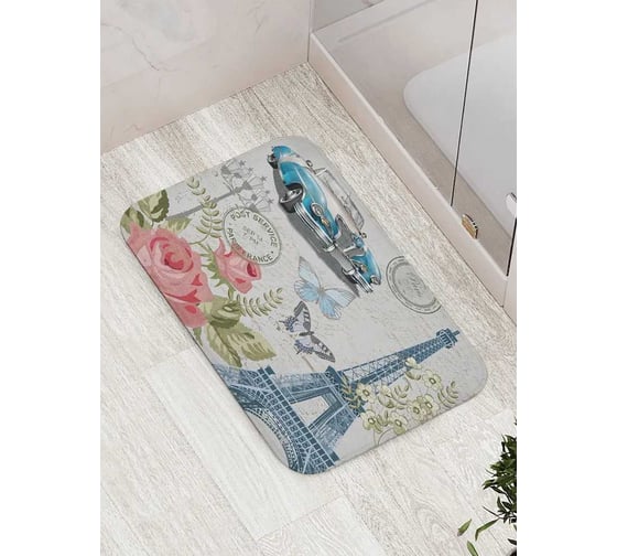 Коврик для ванной комнаты и туалета противоскользящий JoyArty "Элегантный Париж" 52x77 см bath_423826 1