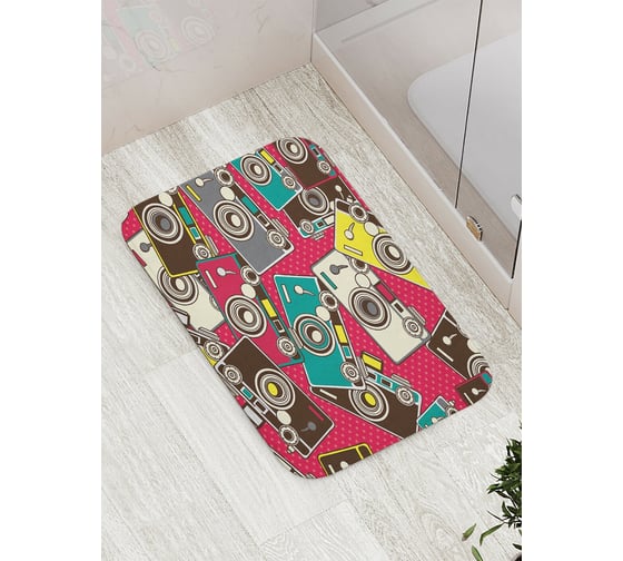Коврик для ванной комнаты и туалета противоскользящий JOYARTY Винтажный фотоаппарат, 52x77 см, bath_423749 1