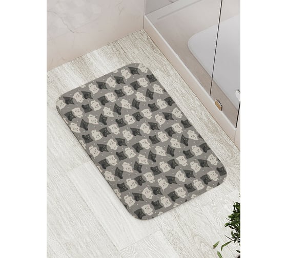 Коврик для ванной комнаты и туалета противоскользящий JOYARTY Игривый котик, 52x77 см, bath_423745