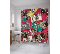 Штора для ванной тканевая JoyArty "Винтажный фотоаппарат" 180x200 см sc_423749