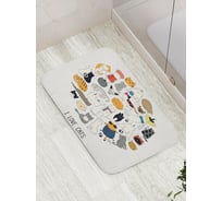 Противоскользящий коврик для ванной и туалета JoyArty  "Люблю котов" 52x77 см bath_423847
