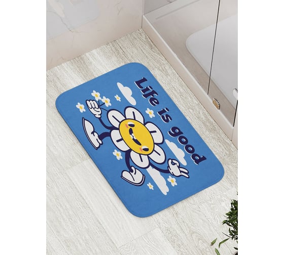 Коврик для ванной комнаты и туалета противоскользящий JOYARTY Жизнь хороша, 52x77 см, bath_424954 1