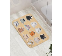 Коврик для ванной комнаты и туалета противоскользящий JOYARTY Коты герои, 52x77 см, bath_423850