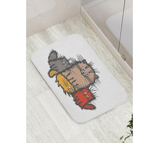Противоскользящий коврик для ванной и туалета JoyArty  "Озорные коты" 52x77 см bath_425500