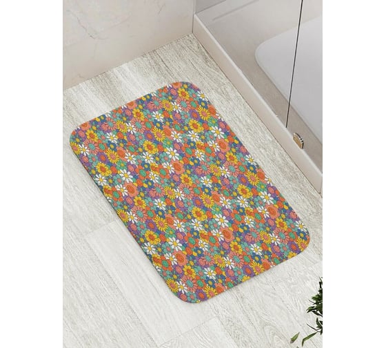 Противоскользящий коврик для ванной и туалета JoyArty "Поле улыбок" 52x77 см bath_423883 1