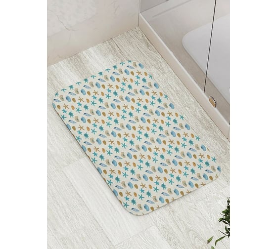 Противоскользящий коврик для ванной и туалета JoyArty "Ракушки морские" 52x77 см bath_425502 1