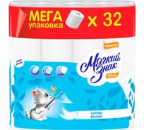 Туалетная бумага Мягкий знак Deluxe, 2 слоя, 32 рулона с167