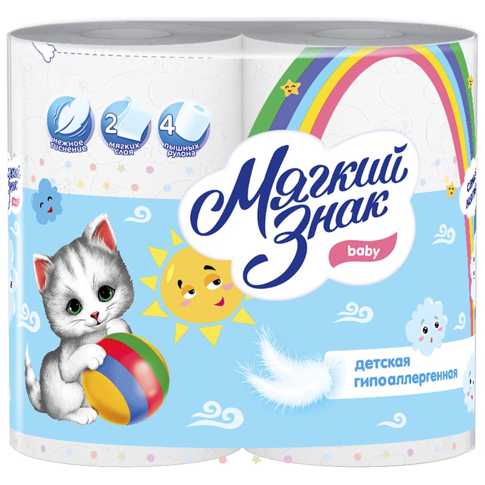 Туалетная бумага Мягкий знак Baby, 2 слоя, 4 рулона с189 - выгодная ...