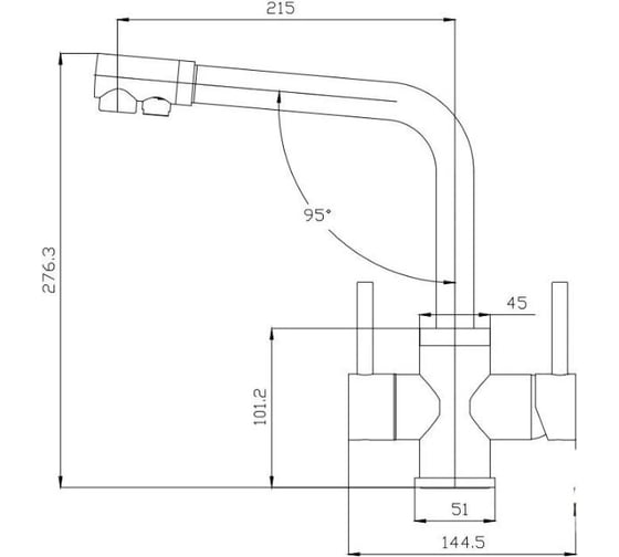 Смеситель EMAR ЕС - 4003H Satin