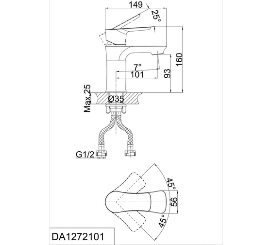 Смеситель для раковины D&K DA1272101
