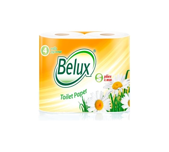 Туалетная бумага Belux белая 2 слоя 4 рулона 800