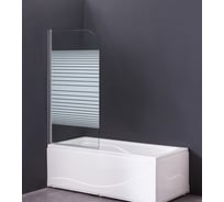 Шторка для ванны Grossman (140х80) алюминиевый профиль, стекло полосатое 6мм 1 место GR-100P