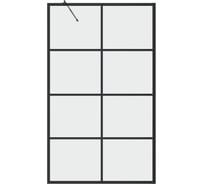 Шторка для ванны Grossman GR-105/100BLACK (100x150) алюминиевый профиль, стекло прозрачное 6 мм 2 места GR-105100BLACK