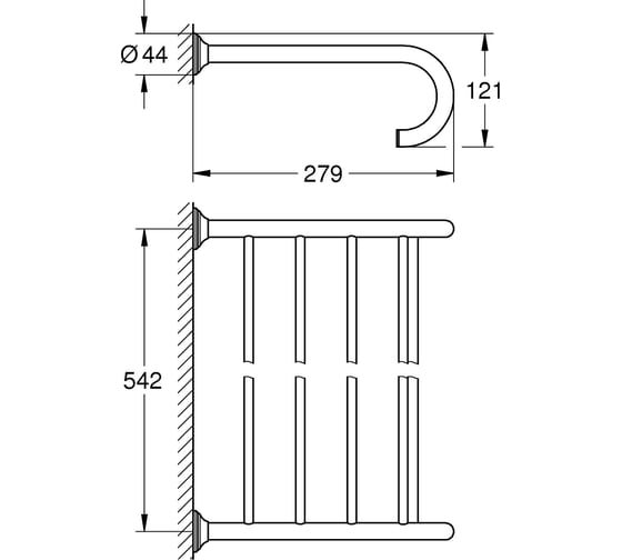 Полочка для полотенец Grohe Essentials Authentic 542 мм 40660001