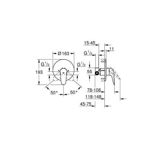 Смеситель для душа Grohe Eurostyle 2015 Solid 23725003
