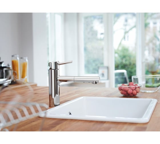 Смеситель для мойки Grohe Concetto с выдвижным изливом, с аэратором 30273001
