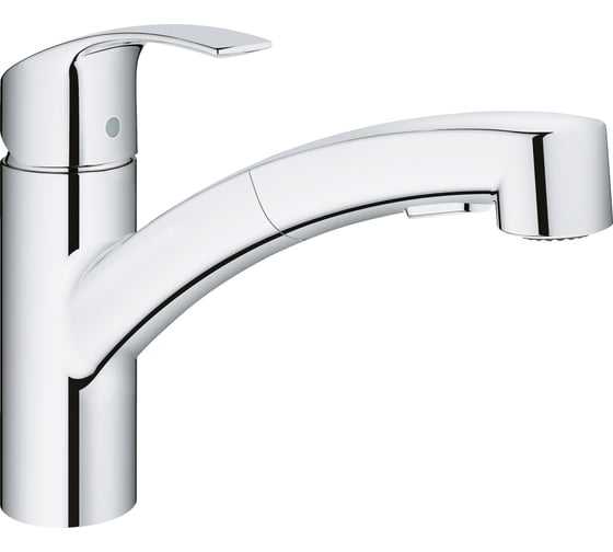Однорычажный смеситель для мойки с выдвижным изливом Grohe Eurosmart 2015 низкий излив 30305000 1