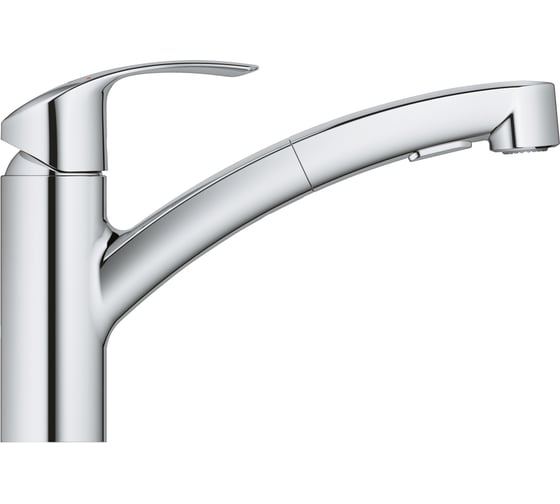 Однорычажный смеситель для мойки с выдвижным изливом Grohe Eurosmart 2015 низкий излив 30305000