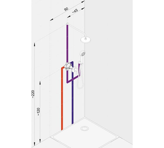 Комплект встроенной душевой системы Kludi Bozz цвет хром KL386300576