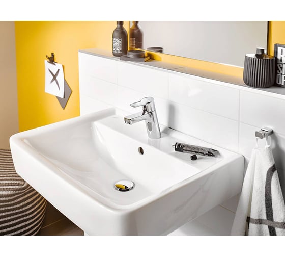 Однорычажный смеситель на умывальник Kludi PURE&EASY 70, без донного клапана KL370280565