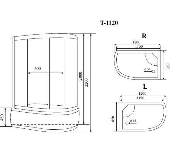 Душевая кабина Timo Comfort Clean Glass 12085220 T-8820RC